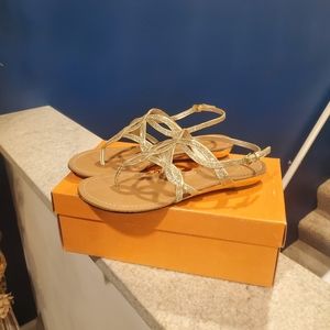 Cute gold gillittery women's sandal